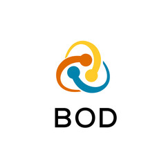 Fototapeta premium BOD creative minimalist letter logo.