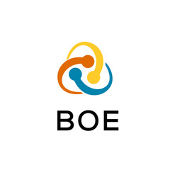 BOE creative minimalist letter logo.