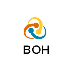 BOH creative minimalist letter logo.