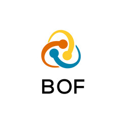 BOF creative minimalist letter logo.