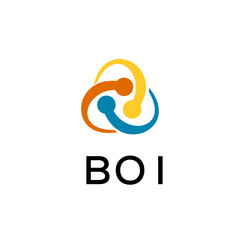 BOI creative minimalist letter logo.