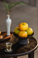 Chinese style citrus photography pictures, antique atmosphere