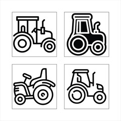 A red tractor isolated on white background, showcasing its vintage design and agricultural equipment features