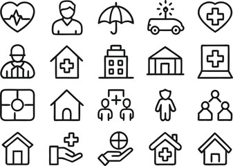 A comprehensive collection of black outline icons representing various design, creative, and art tools.