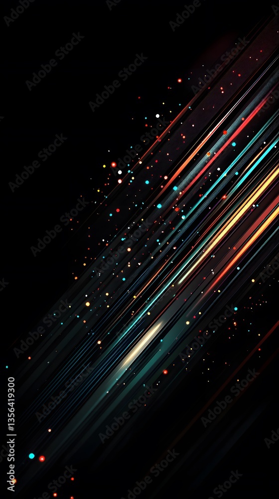Wall mural 2. abstract premium black backdrop with sleek diagonal lines and a flowing halftone gradient in dark