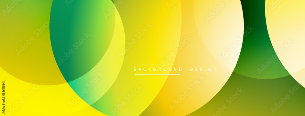 Poster Layered circular shapes in vivid colors form a gradient-rich abstract design with smooth transitions, depth effects, and a modern, futuristic aesthetic