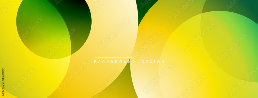 Aufkleber Layered circular shapes in vivid colors form a gradient-rich abstract design with smooth transitions, depth effects, and a modern, futuristic aesthetic