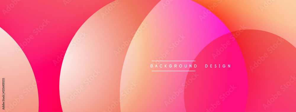 Poster Layered circular shapes in vivid colors form a gradient-rich abstract design with smooth transitions, depth effects, and a modern, futuristic aesthetic