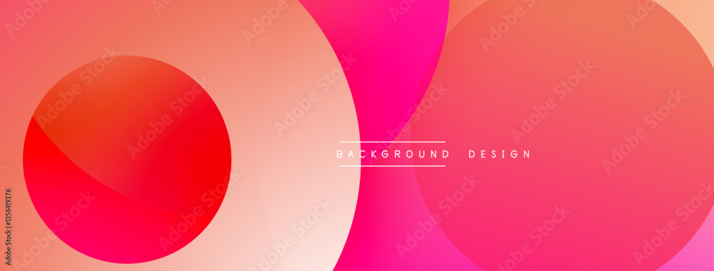Poster Layered circular shapes in vivid colors form a gradient-rich abstract design with smooth transitions, depth effects, and a modern, futuristic aesthetic