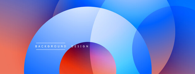 Abstract composition with layered circular elements, blending gradients and soft transitions, creating a sense of depth, motion, and visual harmony