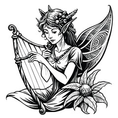 Fairy Tale Line Art for Coloring Book