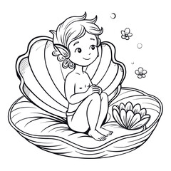 Fairy Tale Line Art for Coloring Book