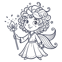 Fairy Tale Line Art for Coloring Book