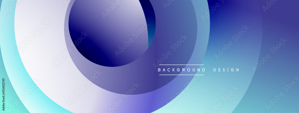 Poster Layered circular shapes in vivid colors form a gradient-rich abstract design with smooth transitions, depth effects, and a modern, futuristic aesthetic