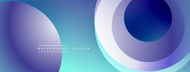 Layered circular shapes in vivid colors form a gradient-rich abstract design with smooth transitions, depth effects, and a modern, futuristic aesthetic