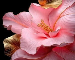 Elevate your space with exquisite soft pink and gold botanical artwork that seamlessly blends modern luxury and the serenity of nature Discover captivating floral designs, meticulously crafted to