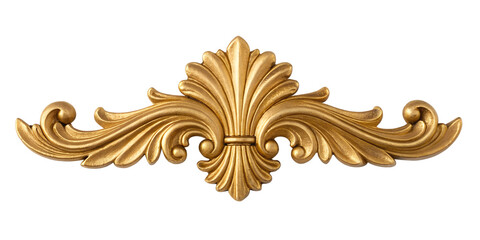 Vintage Golden Decorative Element on White, Elegant Accent for Home, Office, and Event Styling, Cut Out