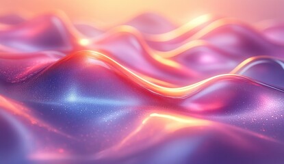 Abstract Wavy Silk Texture with Soft, Flowing Lines and Glistening Light Effect, Purple Hue
