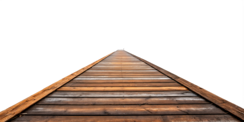 Two Different Styles of Wooden Dock Pathway Leading to the Unknown for Serene Landscapes, Cut Out