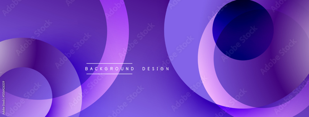Poster Layered circular shapes in vivid colors form a gradient-rich abstract design with smooth transitions, depth effects, and a modern, futuristic aesthetic