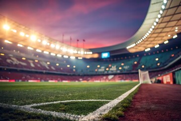 Majestic sports stadium at night