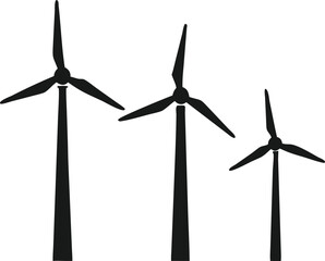 Simple Illustration of Three Wind Turbines
