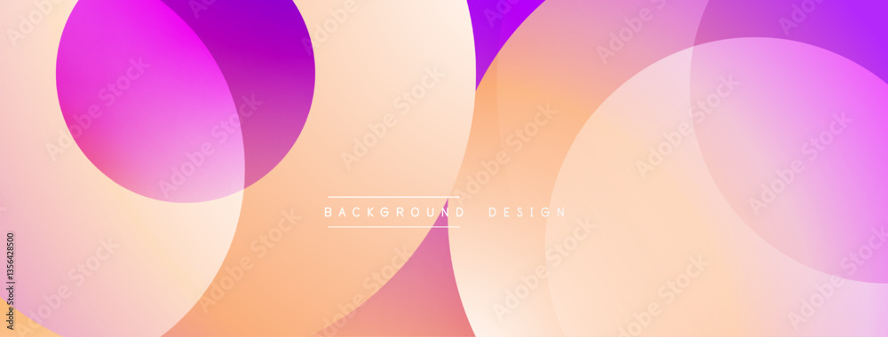Poster Abstract composition with layered circular elements, blending gradients and soft transitions, creating a sense of depth, motion, and visual harmony