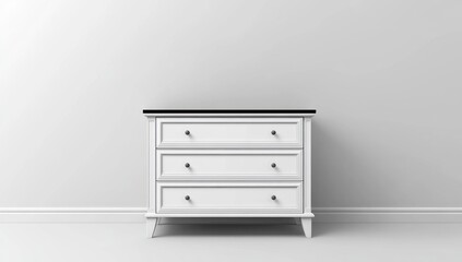 White chest of drawers in minimalist room