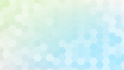Blue medical and tech background with hexagon pattern and bright sparkles. Realistic vector abstract bg with honeycomb geometric cell texture for medicine and science technology design.