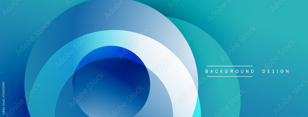 Poster Layered circular shapes in vivid colors form a gradient-rich abstract design with smooth transitions, depth effects, and a modern, futuristic aesthetic