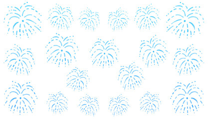 Blue watercolor fireworks pattern design
