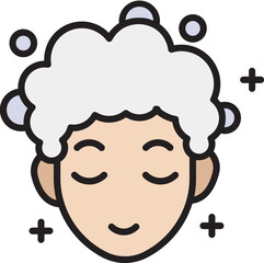 Woman Hair Treatment Filled Line Icon