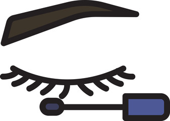 Featuring Eye and Mascara Filled Line Icon