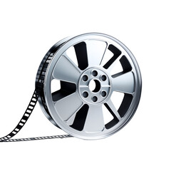 Obraz premium Metallic wheel with precision-engineered spokes, industrial machine part in a symmetrical circular design, silver finish isolated on transparent background