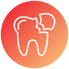 Vector Design Broken Tooth Icon Style