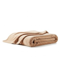 Soft and cozy wool blanket folded neatly isolated on white background

