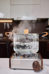 The Contemporary Modern Glass Kettle Effortlessly Boiling Water with a Stylish Decorative Touch