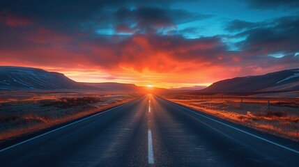 A road with motion blur leading to the horizon