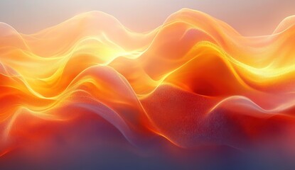 Obraz premium Abstract Fluid Waves of Orange and Yellow Light. Ethereal Texture Background