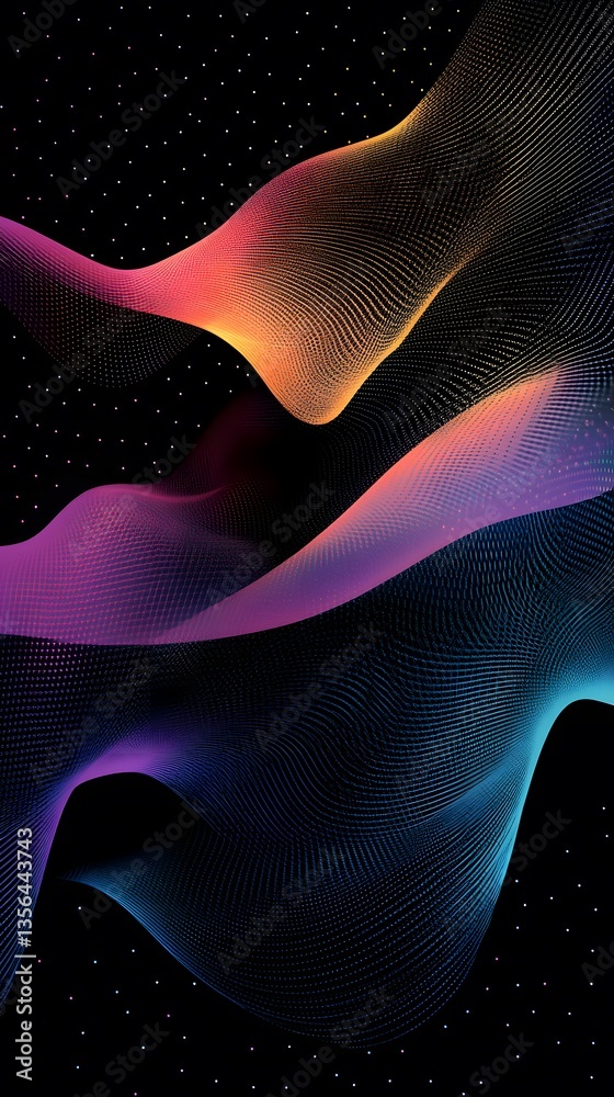 Wall mural 58. deep black background with clean diagonal lines and premium gradient halftone for an elegant and