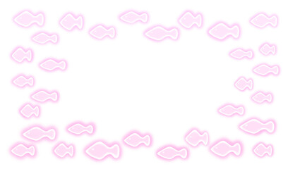 Pink glowing watercolor fish frame