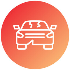 Broken Car Icon Style