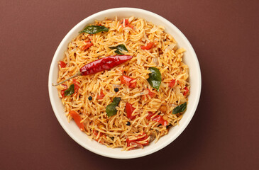 Tomato rice.spicy South Indian rice recipe Tomato pulao or Tomato Rice ,South Indian Thakkali Sadam ,Tomato Bath an Indian vegetarian dish. Healthy nutritious