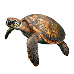 Fototapeta premium Sea turtle swimming in the ocean. Marine life and underwater wildlife concept.