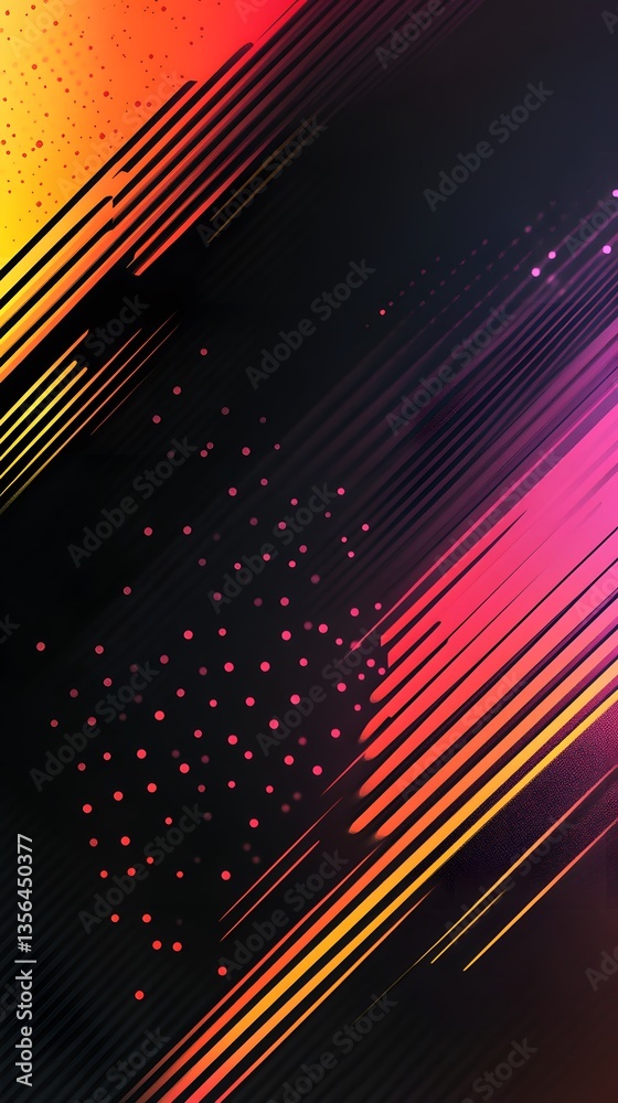 Wall mural 78. polished black gradient background with diagonal lines and a smooth halftone gradient for a slee