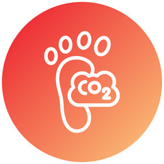 Carbon Footprint Icon Style