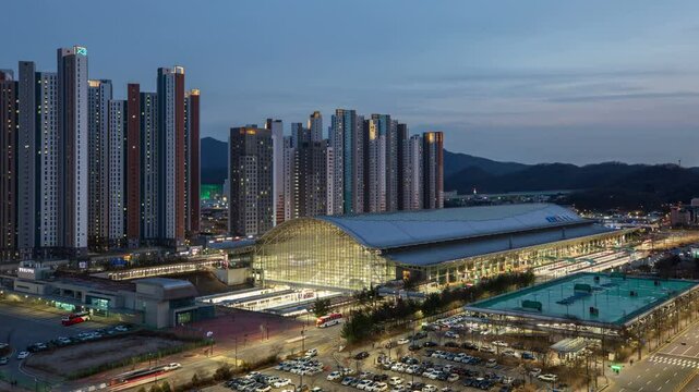 경기도 광명역 KTX 기차 타임랩스