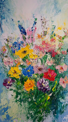 spring flowers on paper background	
