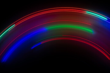 flashes of colored lights in the dark