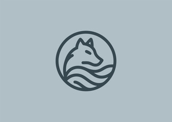 Line Art Wolf Logo – A majestic wolf drawn in a sleek line-art style, symbolizing loyalty, intuition, and independence.